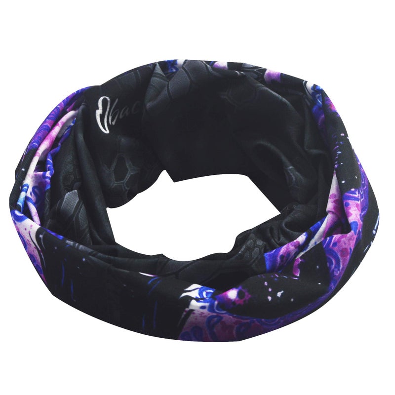 Obacle قناع وجه أوباكل على شكل جمجمة للنساء والرجال لحماية من الغبار والرياح والأشعة فوق البنفسجية والشمس، باندانا قناع وجه بدون seams لمهرجان الرقص وركوب الدراجات النارية وصيد الأسماك والأنشطة الخارجية والجري، قناع أنبوب ثلاثي الأبعاد (نساء بنفسجي أزرق) - Image 4